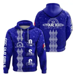 (Custom Personalize) Tonga Kolisi Kuini Salote Hibiscus Hoodie QSC Old Girls LT7
