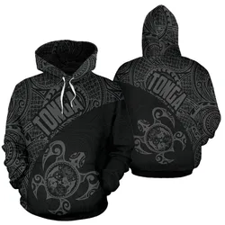 Tonga Hoodie - Tonga Coat of Arms In Turtle Polynesian Tattoo 110