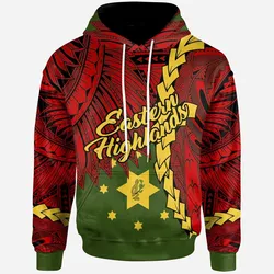 Papua New Guinea Eastern Highlands Province Polynesian Hoodie - Tribal Wave Tattoo