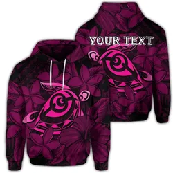 (Personalised) Hawaiian Turtle Hibiscus Plumeria Kanaka Polynesian Hoodie Pink - Soft Style - AH