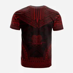 Papua New Guinea Custom Personalised T shirt - Papua New Guinea Coat Of Arms Polynesian Chief Tattoo Red Version