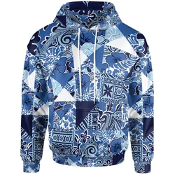 Polynesian Hoodie - Vintage Hibiscus Fabric Pattern