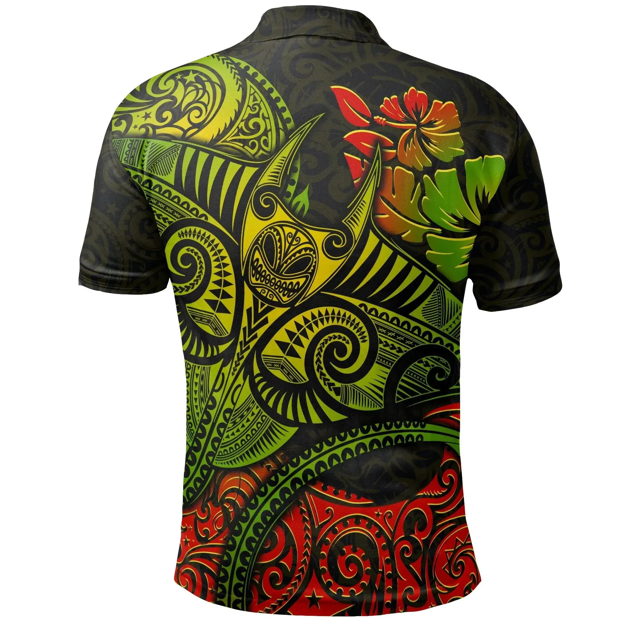 Alohawaii Shirt - Polo Shirt Hawaii Manta Ray Polynesian Tattoo BN15