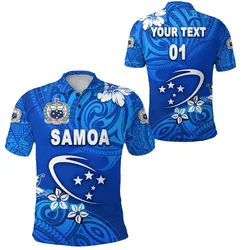 (Custom Personalised) Manu Samoa Rugby Polo Shirt Unique Vibes - Full Blue, Custom Text And Number