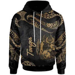 Tonga Polynesian Hoodie - Poly Tattoo Gold Version