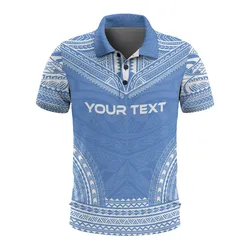 Kosrae Custom Personalised Polo Shirt - Kosrae Flag Polynesian Chief Tattoo Blue Version