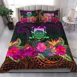 FamilyGater Bedding Set - Cover and Pillow Cases Tuvalu - Summer Hibiscus - BN15