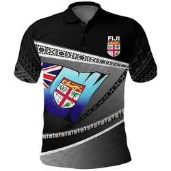 Fiji Cibi War Dance Rugby Polo Shirt Tapa