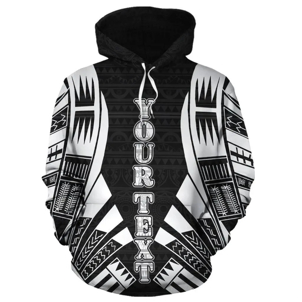 Hoodie Vanuatu Polynesian Personalised Custom - Black Tattoo - Bn11