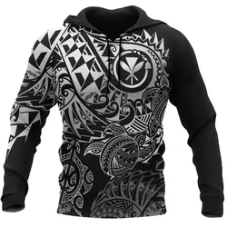 Alohawaii Clothing - Hoodie Polynesian Hawaii (Kanaka Maoli) - Black Turtle Hibiscus Flowing - BN11