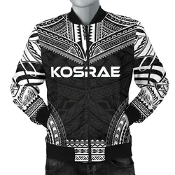Kosrae Polynesian Chief Mens Bomber Jacket - Black Version