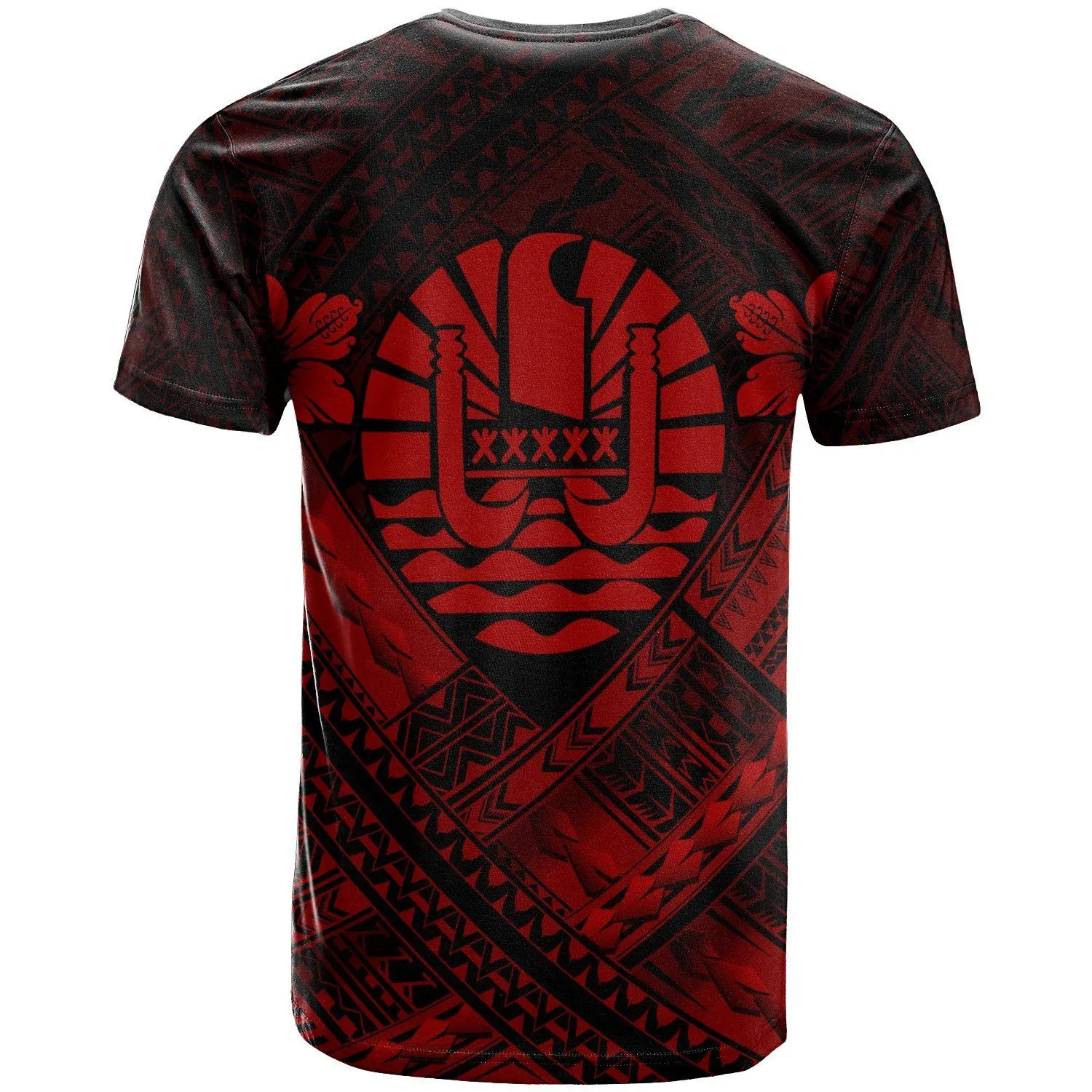 Tahiti Custom Polynesian  T-Shirts - Tahiti Red Seal Camisole Hibiscus Style - BN18