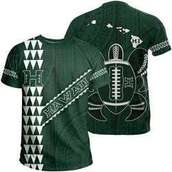 Hawaii Kakau Warrior Polynesian Turtle American Football T Shirt Green Ah J6 Hawaiian Shorts Beach Short Sleeve