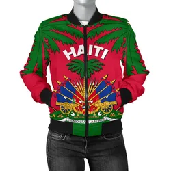 Coat of Arms Haiti Women Bomber Jacket  - Le Marron Inconnu
