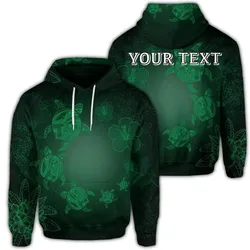 (Personalised) Hawaiian Plumeria Hibiscus Turtle Under Sea Polynesian Hoodie Green AH