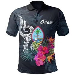 Guam Polynesian Polo Shirt - Tropical Flower