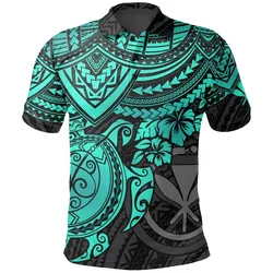 Hawaii Polynesian Polo Shirt, Turtle Hibiscus Golf Shirt BN15