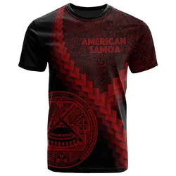 American Samoa T-Shirt - American Samoa Coat Of Arms With Polynesian Tattoo Red