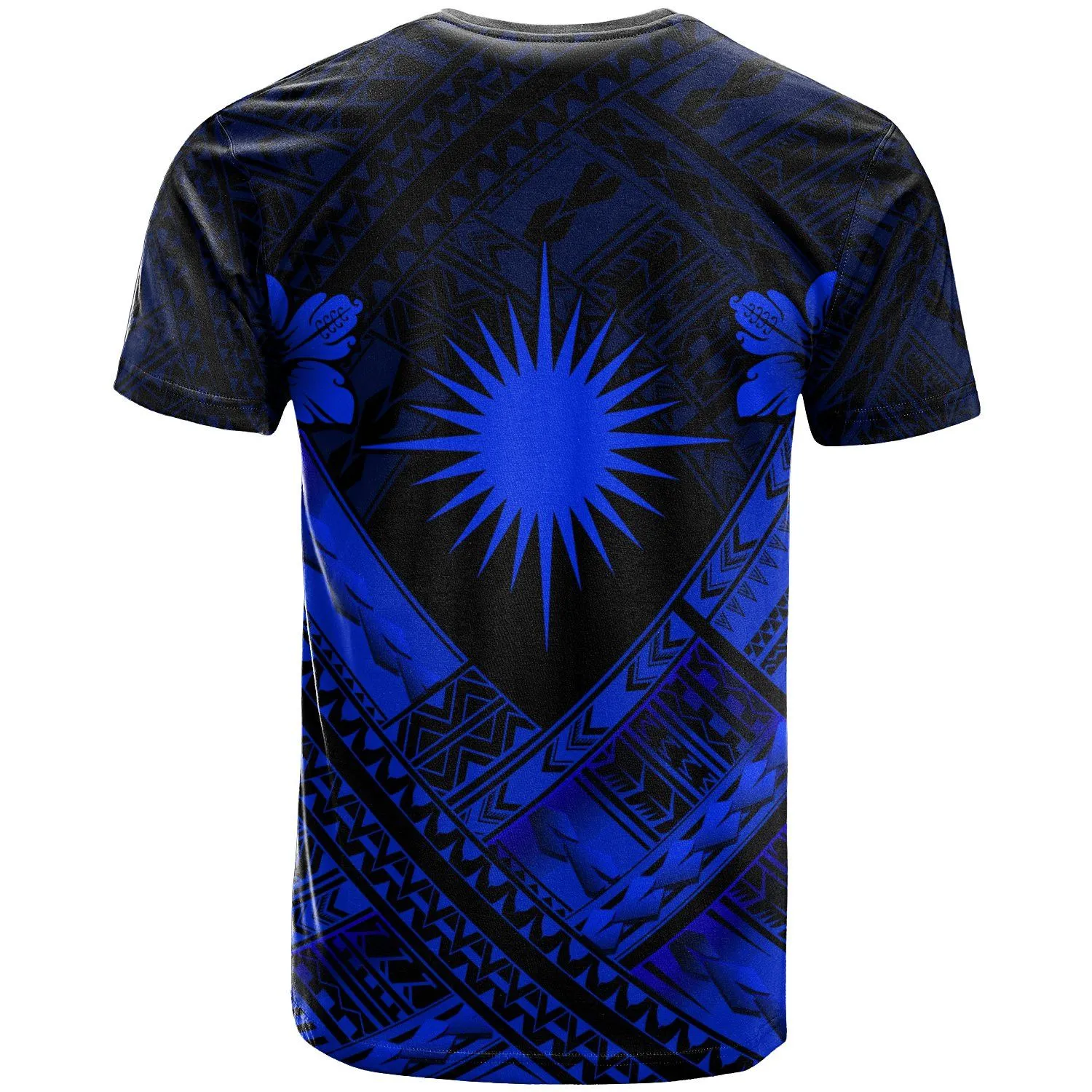 Marshall Islands Polynesian T-Shirts - Marshall Islands Blue  Flag Camisole Hibiscus Style - BN18