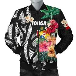 FamilyGater Jacket - Bomber Jacket Hoodie Tonga Coat Of Arms Polynesian With Hibiscus Th5