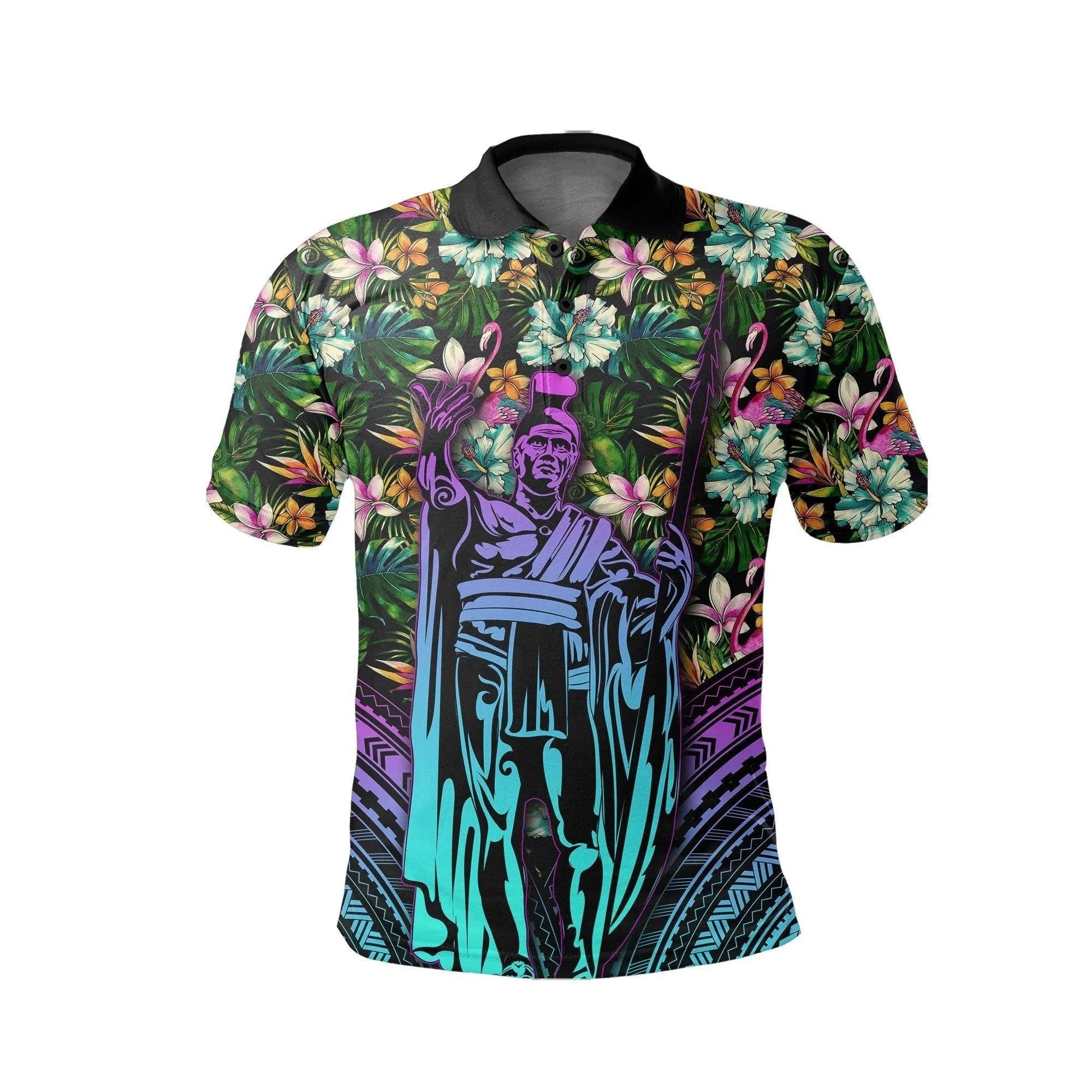 Hawaii King Polynesian Tropical Polo Shirt - Hors Style