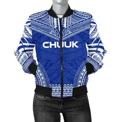 Chuuk Flag Polynesian Chief Women'S Bomber Jacket - Bn10
