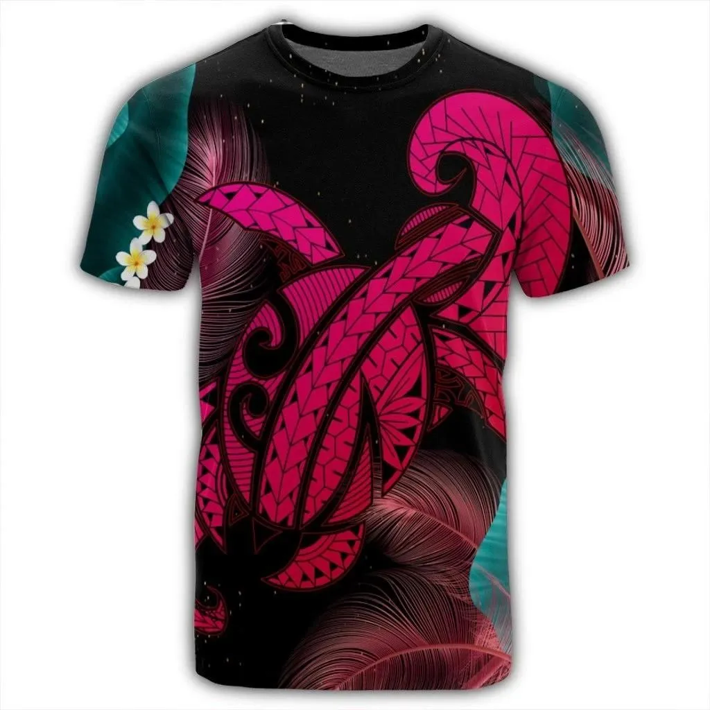 Alohawaii Tee - Hawaii Turtle Polynesian Tropical T-shirt Ghia Style Pink - AH - J4R