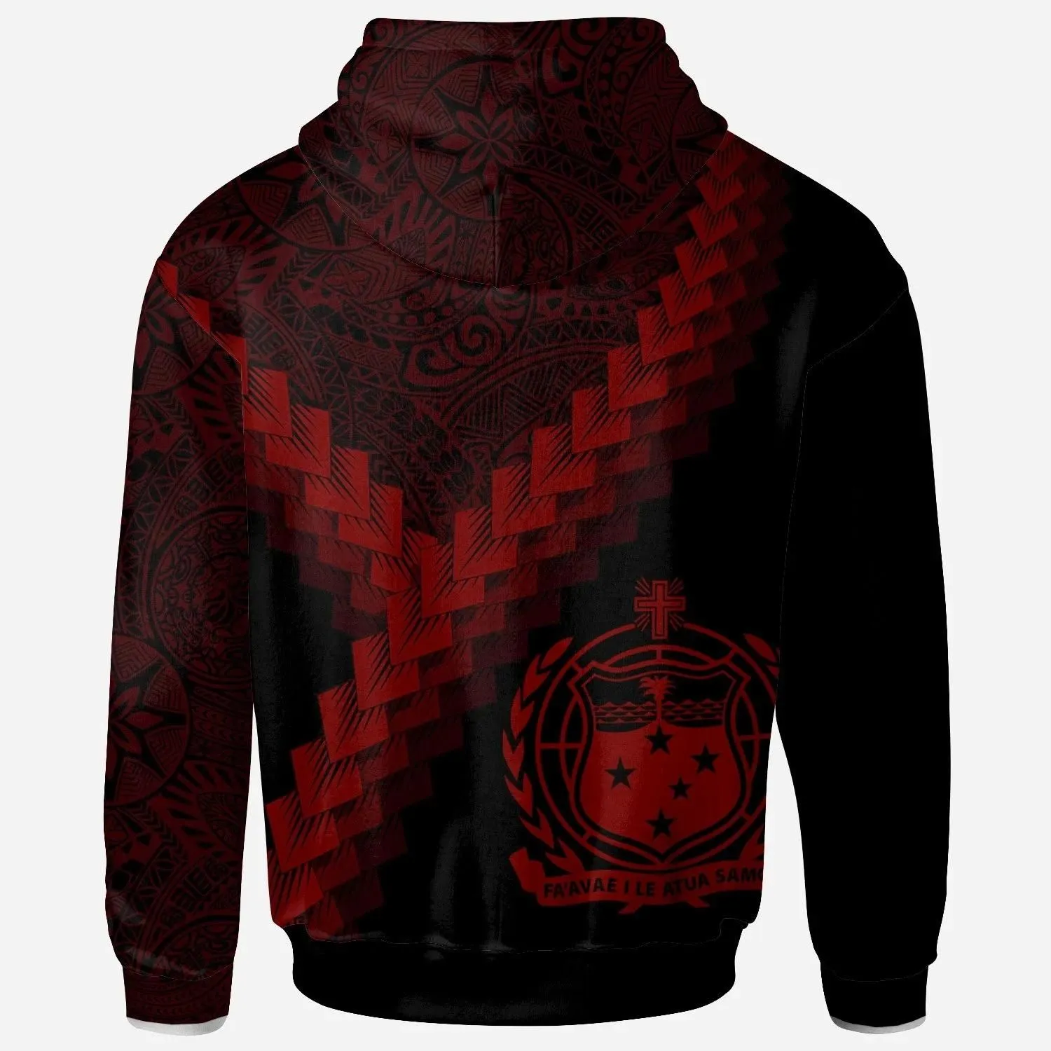 Alohawaii Clothing - Hoodie Samoa - Samoa Coat Of Arms With Polynesian Tattoo Red - BN22