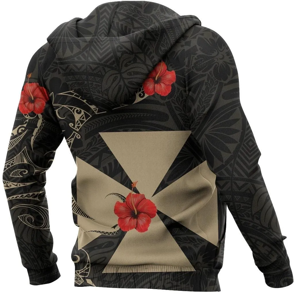 Alohawaii Clothing - Hoodie Wallis and Futuna Hibiscus Tattoo Style A7