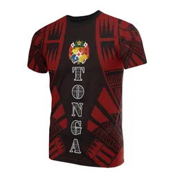 Tonga T shirt - Tonga Coat Of Arms Polynesian Tattoo Red Style