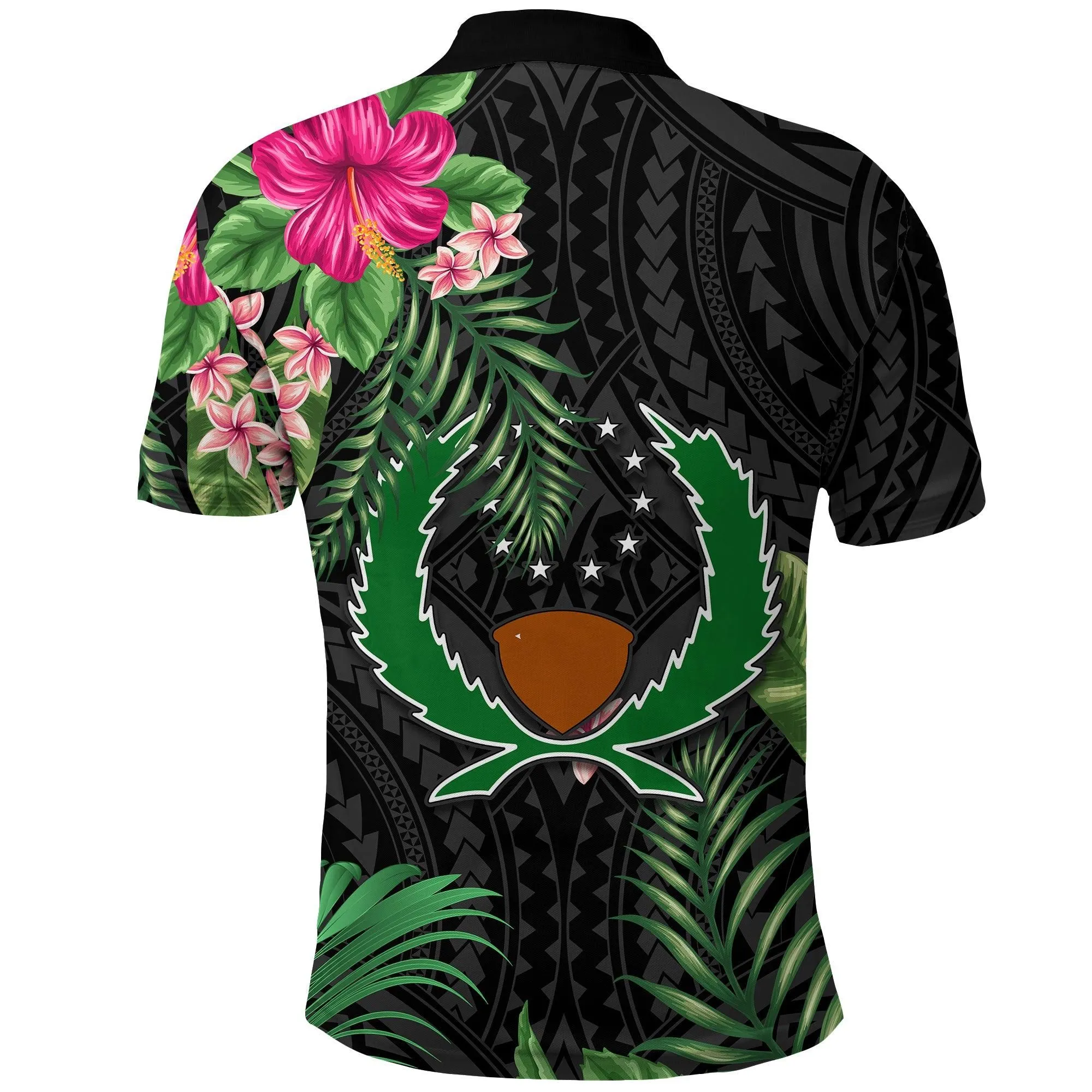 Pohnpei Micronesia Polo Shirt Tropical Flowers LT13