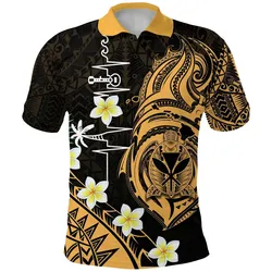 Heartbeat Polynesian Hawaii Polo Shirt Plumeria Turtle K13