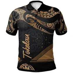 Tokelau Polynesian Polo Shirt - Poly Tattoo Gold Version