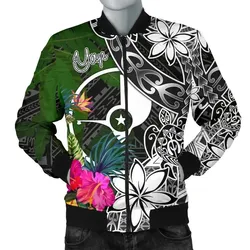 Yap Men Bomber Jacket - Turtle Plumeria Banana Leaf - BN11