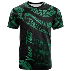 Fiji Polynesian Custom Personalised T-Shirt - Poly Tattoo Green Version