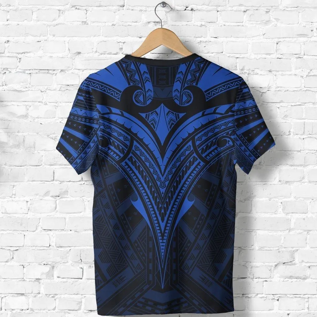 Polynesian T shirt - Micronesian Tattoo Blue