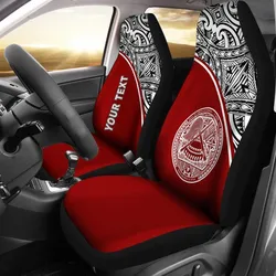 American Samoa Polynesian Custom Personalised Car Seat Covers - Red Curve - BN12