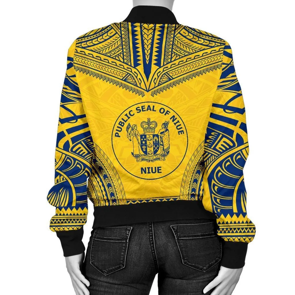 FamilyGater Jacket - Bomber Jacket Niue Flag Polynesian Chief - Bn10