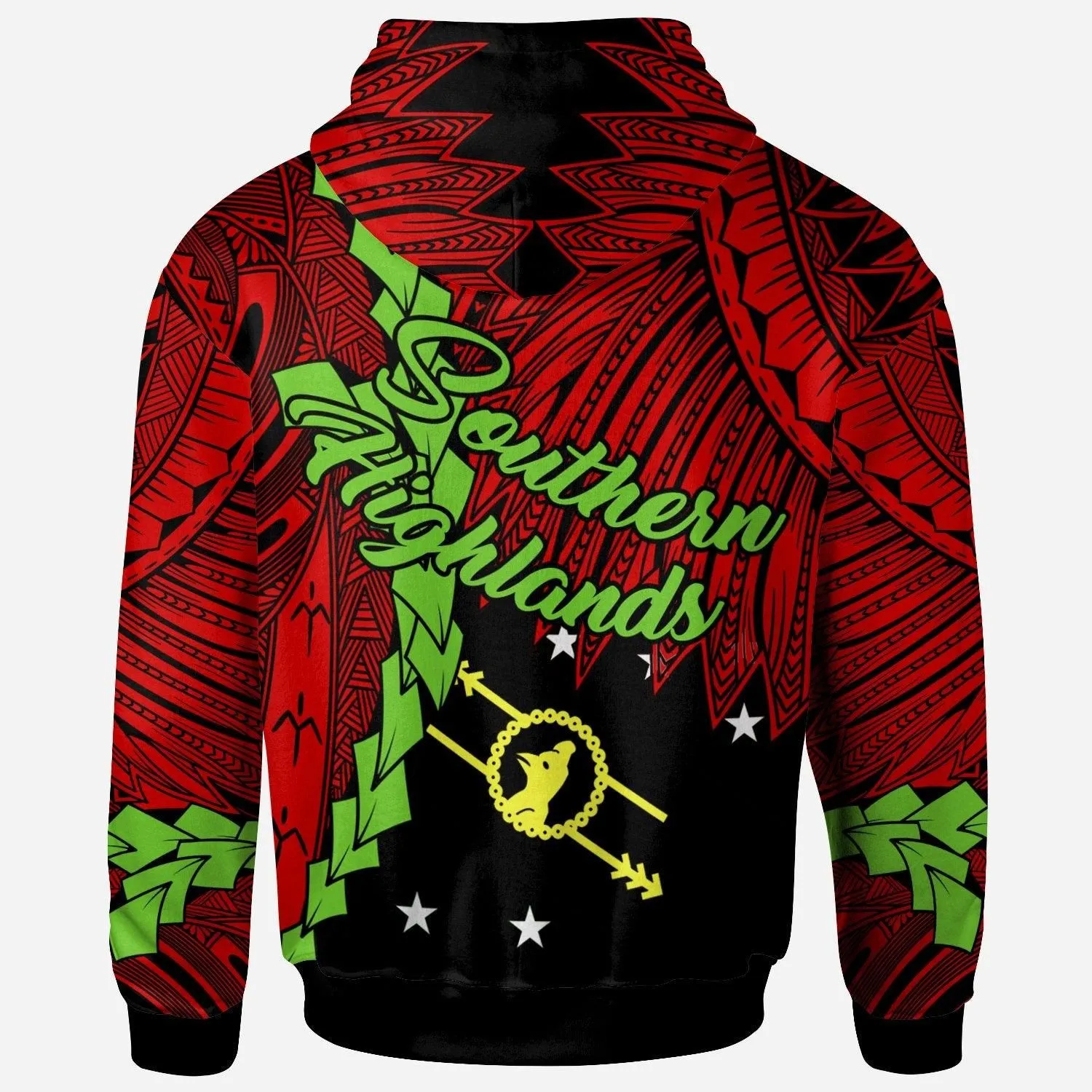 Papua New Guinea Southern Highlands Province Polynesian Custom Personalised Hoodie - Tribal Wave Tattoo
