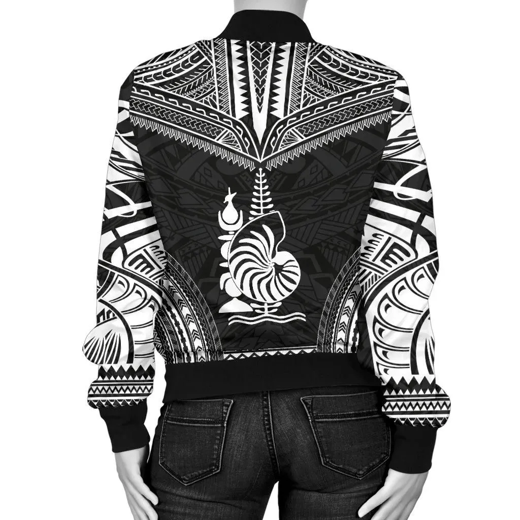 New Caledonia Polynesian Chief Women'S Bomber Jacket - Black Version - Bn10