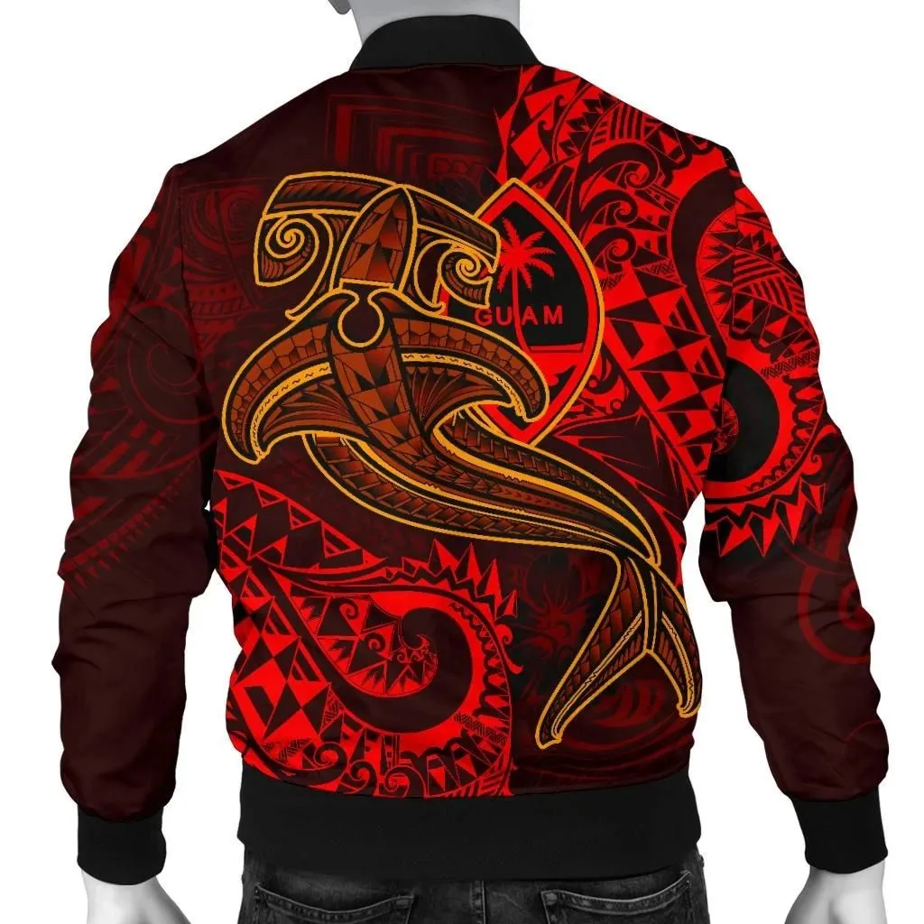 FamilyGater Jacket - Bomber Jacket Guam Polynesian - Red Shark Polynesian Tattoo - BN18