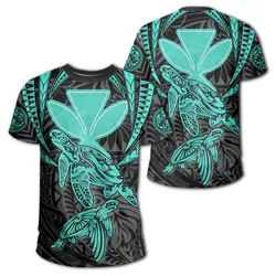 Alohawaii Tee - Hawaii Turtle Kanaka Tropical Polynesian T-shirt - Turquoise - Royi Style - AH - J3