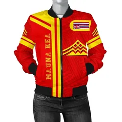 Alohawaii Jacket - Hawaiian Polynesian Mauna Kea Womens Bomber Jacket - Morale Style - AH - J1