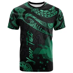 Papua New Guinea Custom Personalised T shirt - Poly Tattoo Green Version