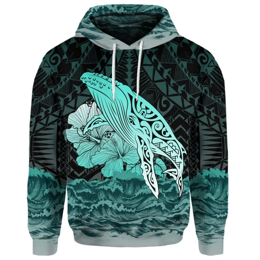 (Personalised) Hawaii Hibiscus Wale Polynesian Hoodie - AH