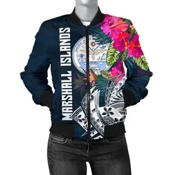 Marshall Islands Women's Bomber Jacket - Marshall Islands Summer Vibes-BN15