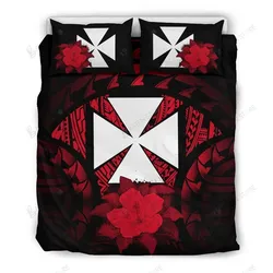 Wallis And Futuna Red Hibiscus Bedding Set Bedroom Decor