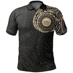 Hawaii Coat Of Arms Polo Shirt Polynesian Tattoo Golf Shirt A7