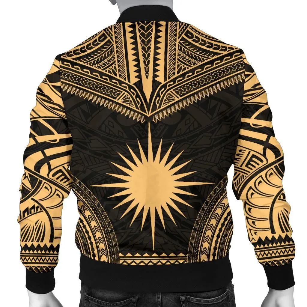 Marshall Islands Polynesian Chief Men's Bomber Jacket - Gold Version - Bn10