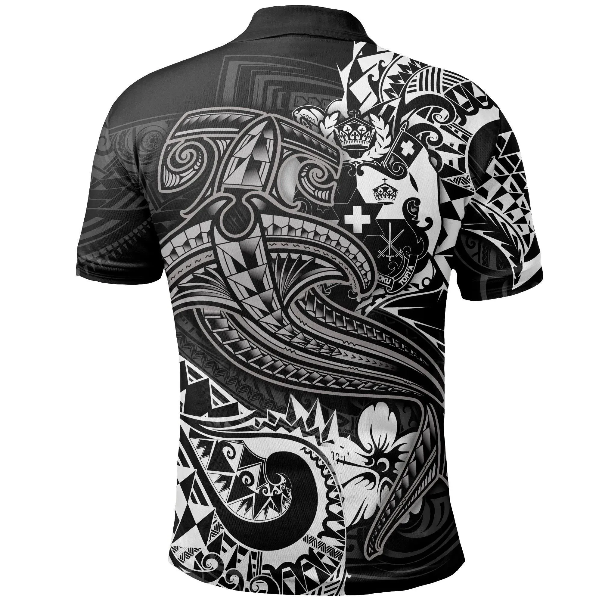 Alohawaii Shirt - Polo Shirt Tonga - White Shark Polynesian Tattoo - BN18